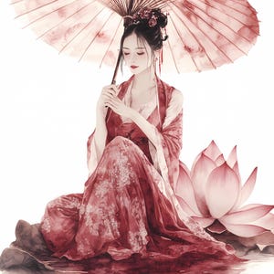 Hermoso paquete de imágenes prediseñadas de geishas, paisajes japoneses, imágenes prediseñadas de jardines japoneses, imágenes prediseñadas japonesas, paisajes en acuarela, descarga digital PNG