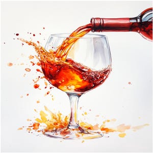 bicchiere da vino acquerello, amanti del vino Png, pittura vino schizzi arte murale, download di arte digitale, clipart fattoria, artigianato di carta, giornale spazzatura