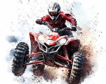 Quad Bike Cross Set of 16 Clipart, Quadbike Clipart, Printable Watercolor clipart, High Quality PNG, Digital download, Paper craft, journal