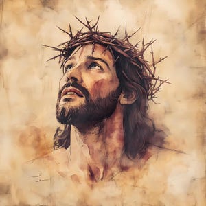 8 Jesus Christ Clipart, Easter Jesus Clipart, Printable Watercolor clipart