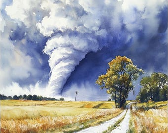 Watercolor Tornado Clipart Set: Storm Images, Junk Journals (Digital Download)
