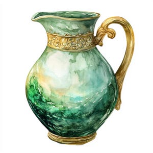 Aquarel vaas clipartset, aardewerk clipartbundel pngs, vaasafbeeldingen, vintage clipart, planter clipart, vaasillustratie, Griekse vazen