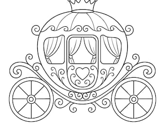 Princess Coloring Pages, Royal Line Art Illustrations Digital Download
