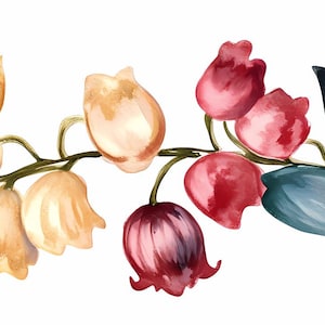 Bundle de 12 cliparts fleur de muguet, bordure florale, fleurs de haute qualité Clipart PNGs, créations numériques en papier, fabrication de cartes