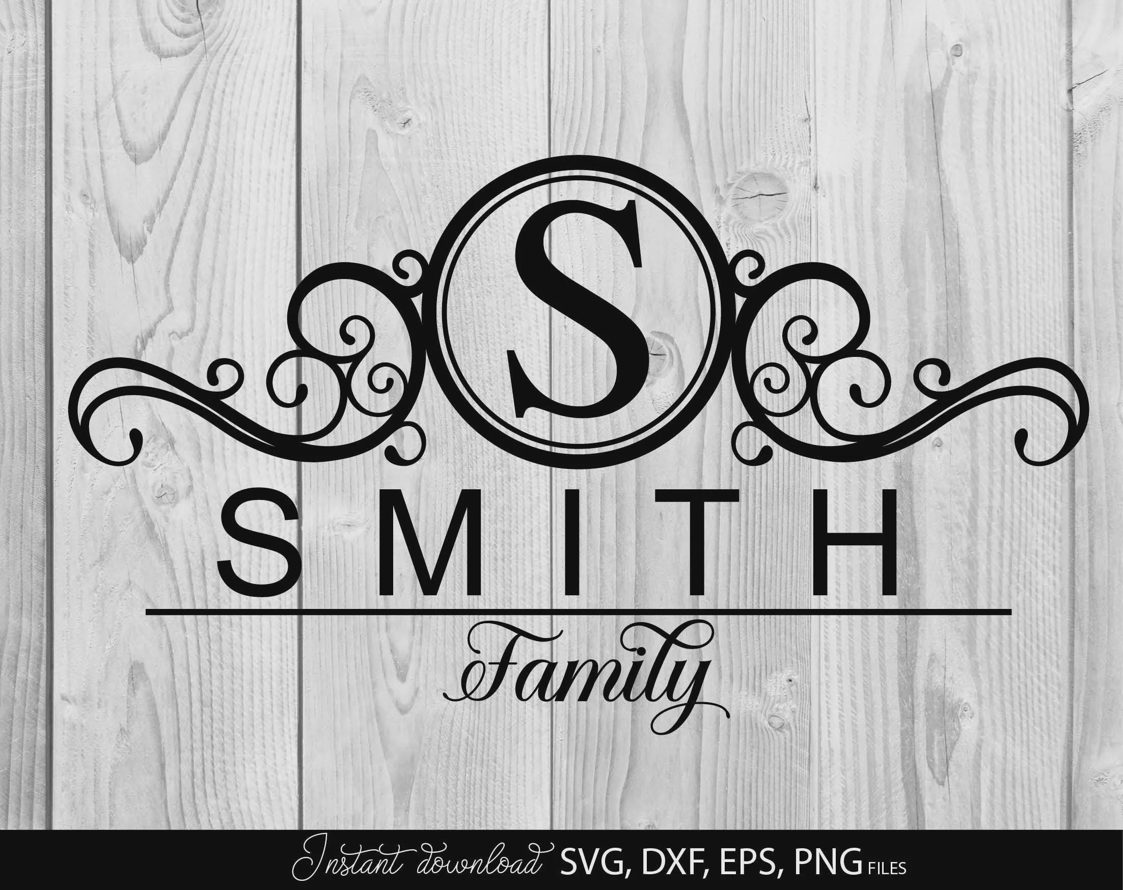 Split Family Sign Family Name Sign SVG Split Letter Monogram,digital Download - Etsy
