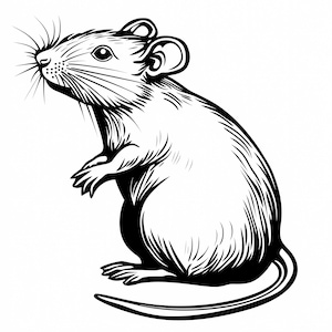 8 dibujos de ratón PNG, arte lineal de ratón en blanco y negro, ilustraciones intrincadas de ratones, descarga digital, manualidades de papel