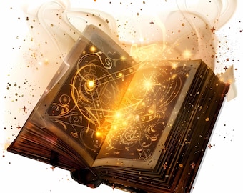 Magic Book Clipart Bundle ,Witchcraft Grimoires, DIY Craft, PNG JPG