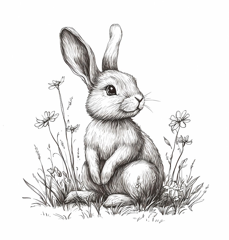 Clipart collection includes Easter Rabbit Coloring images to give you the best value for your money. This clipart bundle will be perfect for a variety of your creative projects - nursery wall art or decor, junk journals, greeting cards, invitations, prints, mugs, apparel, social media posts or other projects!