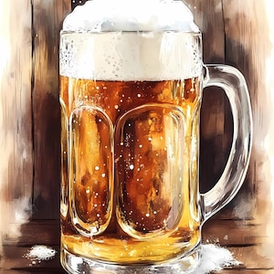 Rustikale Bierkrug Wandkunst, Deutsches Bierglas Druck, Prost Bier Glas Poster, Bier Deko für Küche Bar Party, Oktoberfest Geschenkidee