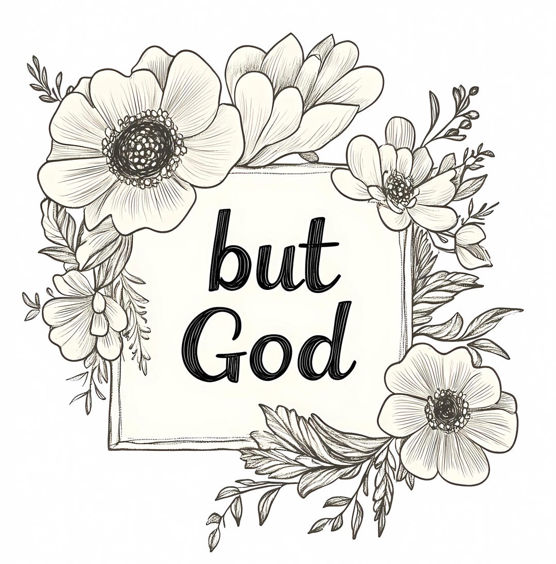 But God Floral Typography PNG, Retro Typewriter Design (digital ...