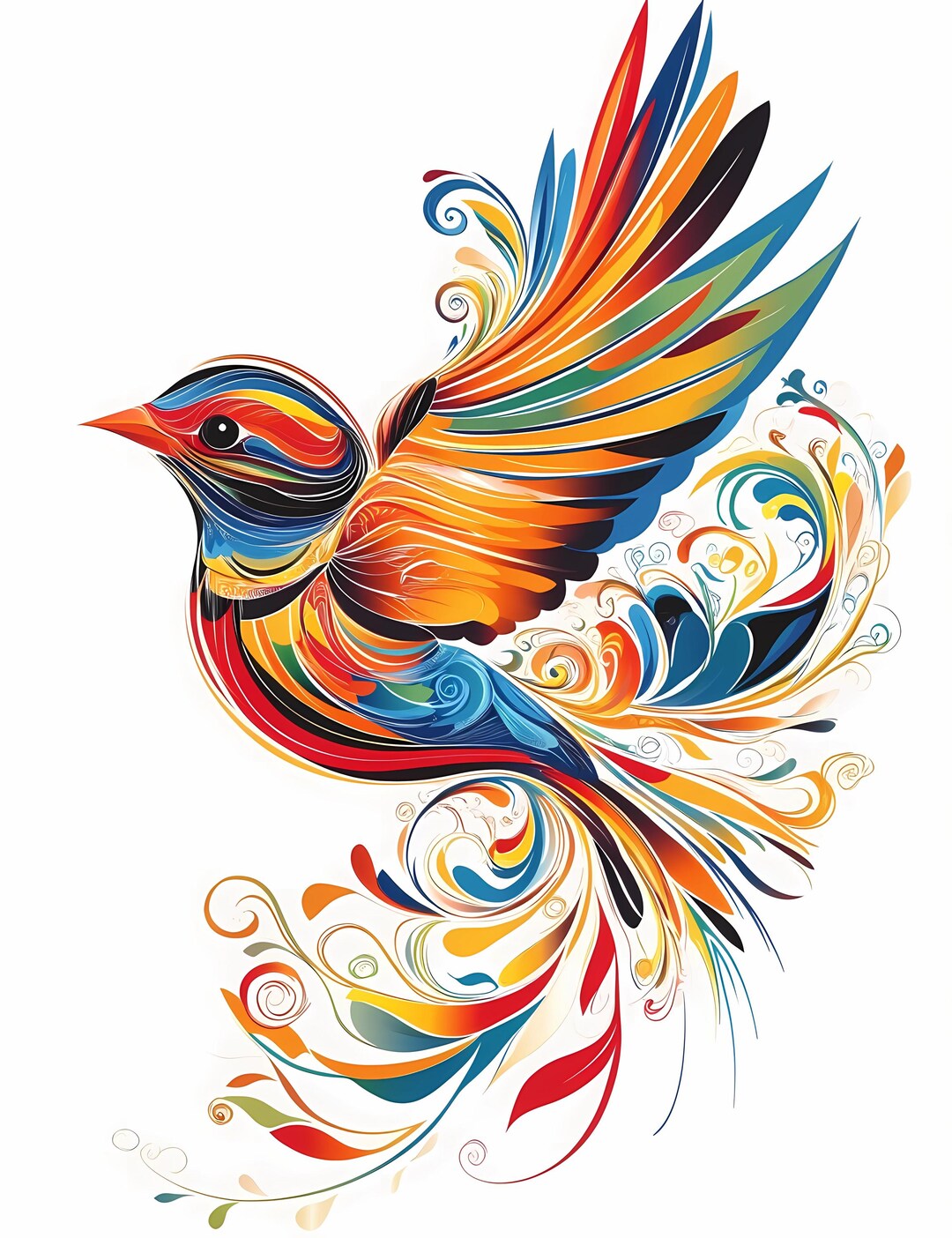 Rainbow Bird PNG Clipart Bundle, Fantasy Watercolor Birds, Sublimation ...