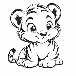 Målarbilder med tigerungar – Digital nedladdning av djurkonst för barn, 515