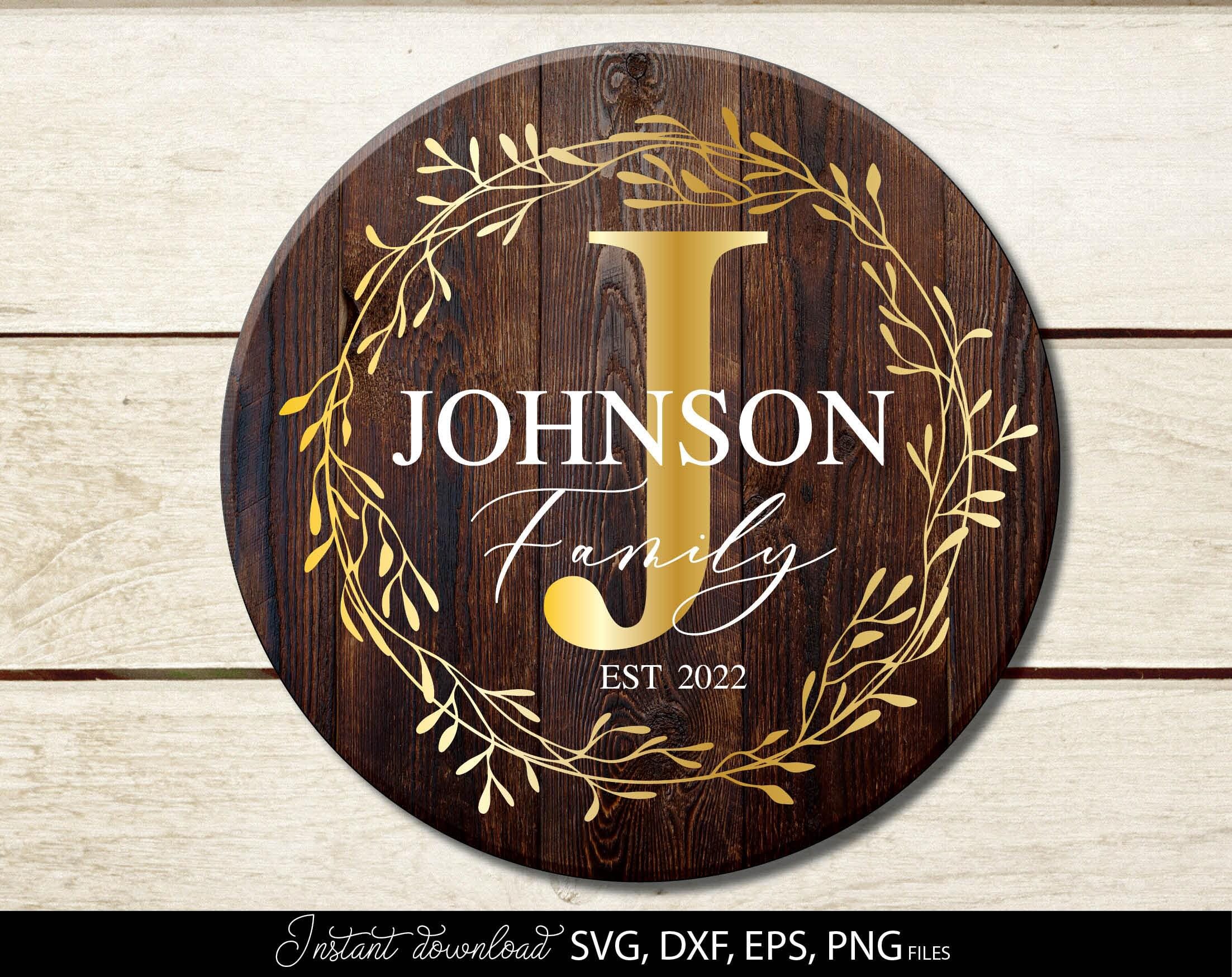 Script Family Name Sign Family Name Sign SVG Bundle, Personalized Monogram Letter Design - Etsy