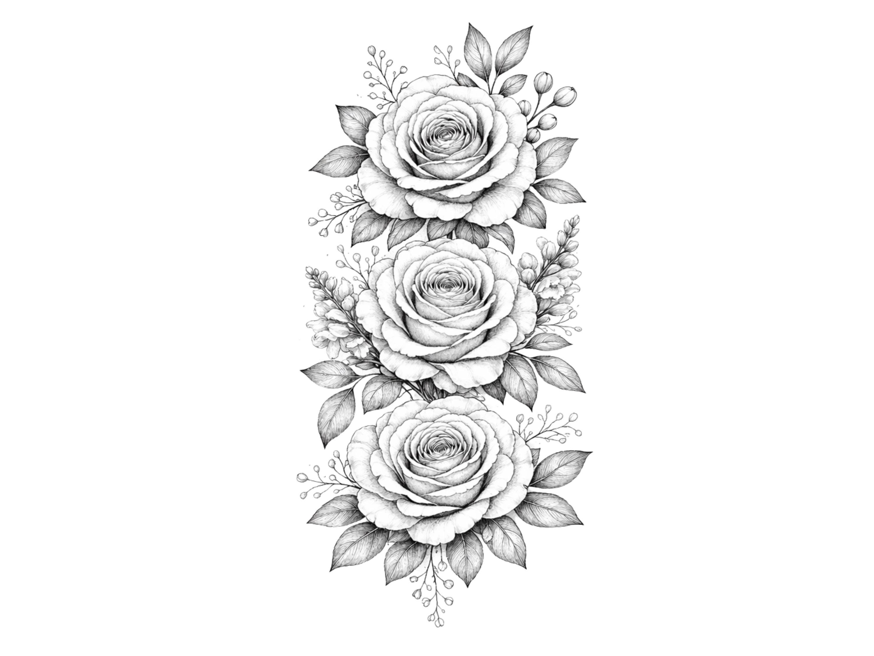 Botanical Floral Line Art Bouquets: Elegant Black White Wedding ...
