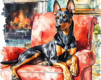 Aquarell Hund Clipart, schwarzer Hund PNG Set (digitaler Download)