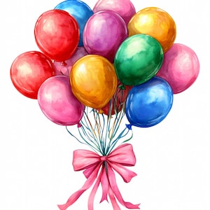 Set of 10 PNG Party Balloons Clipart, Birthday Balloon Clipart, Balloon PNG, Colored Balloons Clipart, Party Clipart, Baby Shower Clipart