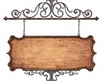 Vintage Wooden Signboard Clipart Bundle - Etsy Israel