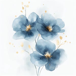 8 つの抽象的な花のクリップアート、花のプリント、印刷可能な花の水彩画のクリップアート、高品質の PNG JPG ウォール アート、ペーパー クラフト、ジャンク ジャーナル