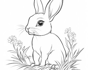 Easter Rabbit Coloring Pages Printable for Kids and Spring Fun