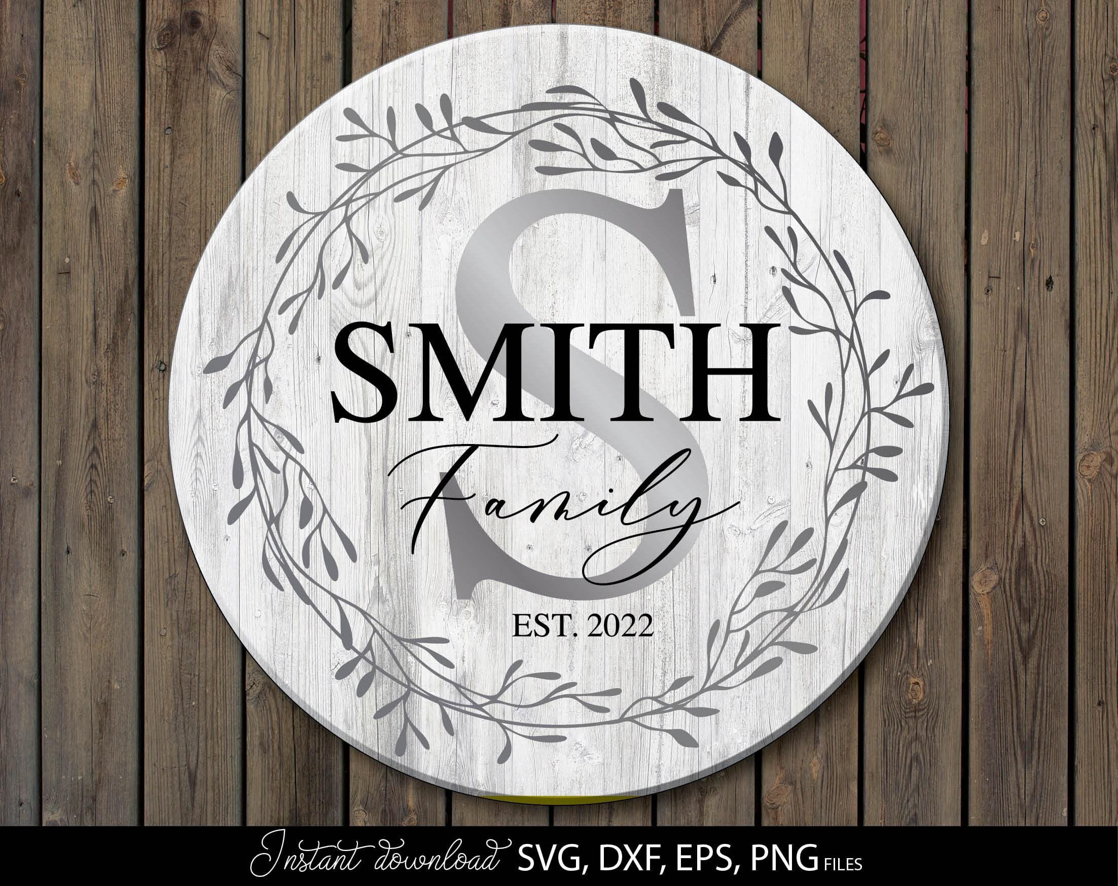 Family Name Sign SVG Bundle, Personalized Monogram Letter Design - Etsy