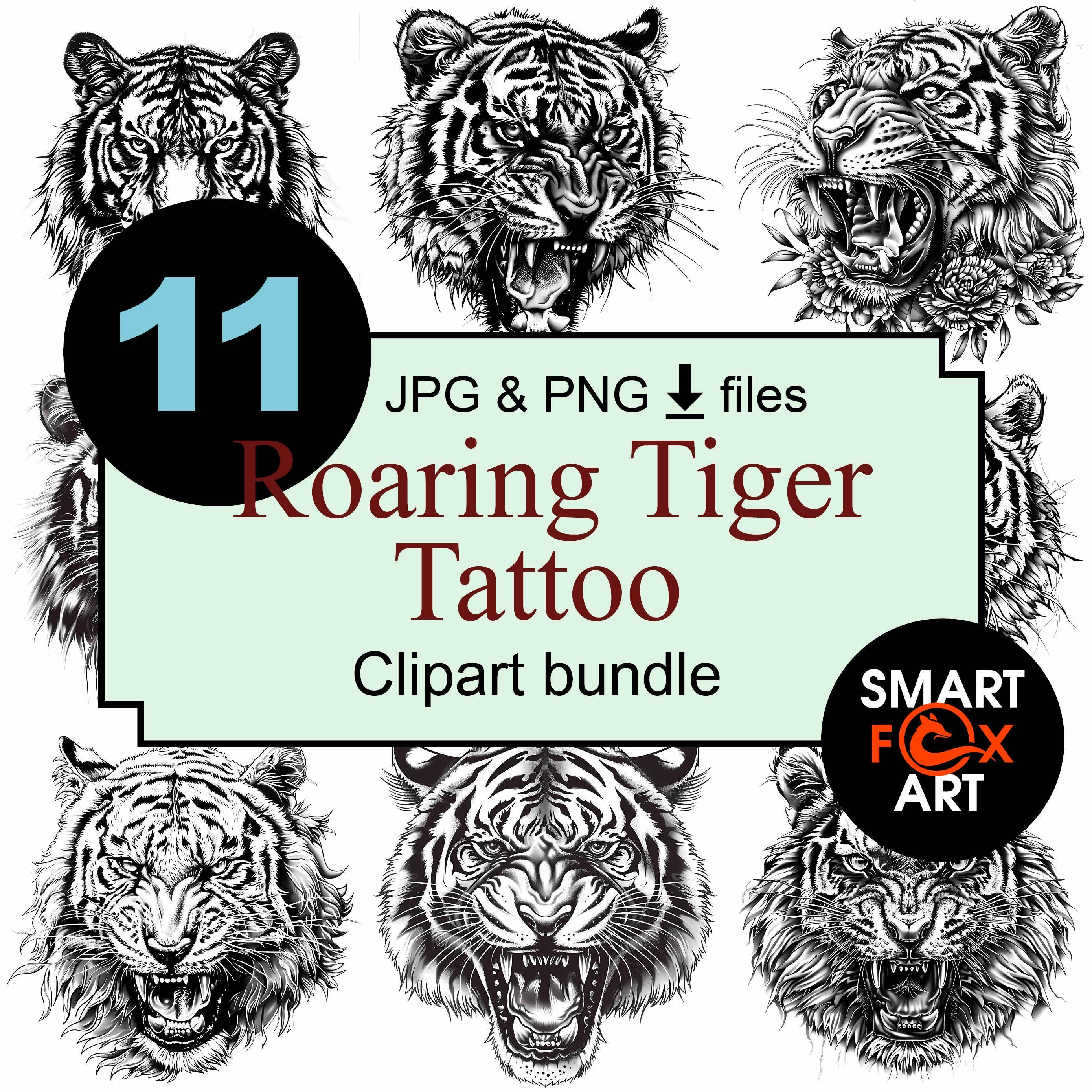 Parche Bordado De Tigre Rugiente – Iron-on / Sew-on – Souvenir Vida Salvaje – Blue Heron
