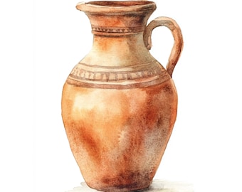 Watercolor Vase Clipart Set: Pottery Graphics Bundle (PNGs)