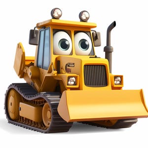 8 bouwvoertuigen png, bulldozer aquarel clipart, kipper clipart, cartoon kipper, kipper png, digitale download