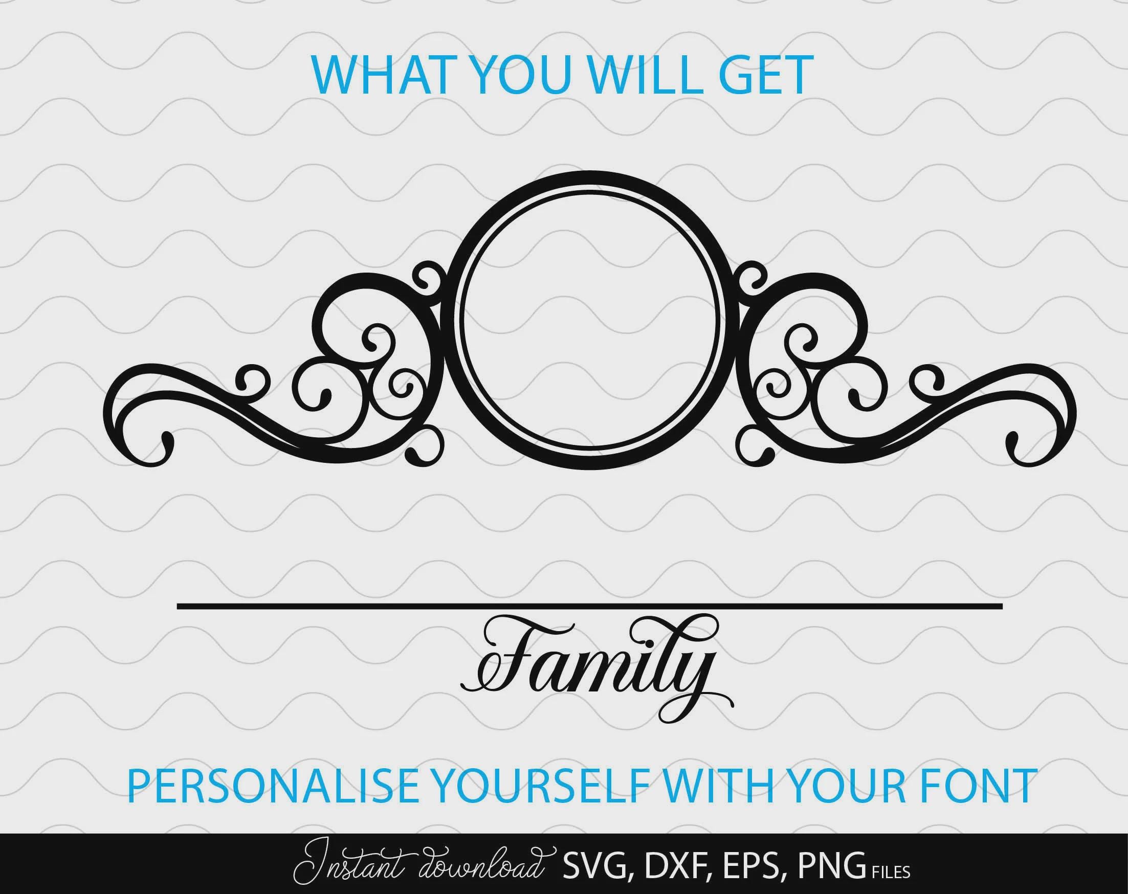 Split Family Sign Family Name Sign SVG Split Letter Monogram,digital Download - Etsy