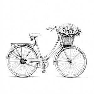 8 Bicycle Clip Art PNGs, Ilustracje rowerów w stylu retro, Cyfrowe Clip Art do druku, Wysokiej jakości PNG, Rękodzieło papierowe, Pobieranie cyfrowe