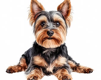 Yorkshire Terrier Watercolor Clipart Set of 8: Yorkie Puppy Art (Digital Download, Commercial Use)