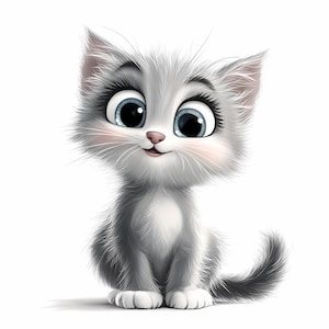 8 Clipart chaton en carton, clipart chat, clipart aquarelle imprimable, 8 PNG de haute qualité, téléchargement numérique, créations en papier, journaux indésirables