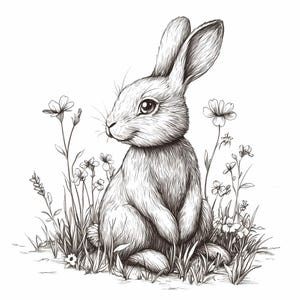 Clipart collection includes Easter Rabbit Coloring images to give you the best value for your money. This clipart bundle will be perfect for a variety of your creative projects - nursery wall art or decor, junk journals, greeting cards, invitations, prints, mugs, apparel, social media posts or other projects!