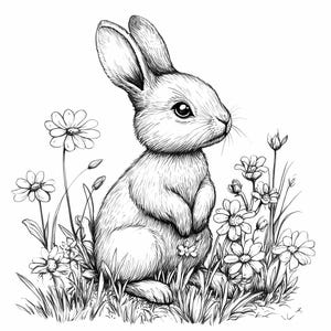 Clipart collection includes Easter Rabbit Coloring images to give you the best value for your money. This clipart bundle will be perfect for a variety of your creative projects - nursery wall art or decor, junk journals, greeting cards, invitations, prints, mugs, apparel, social media posts or other projects!