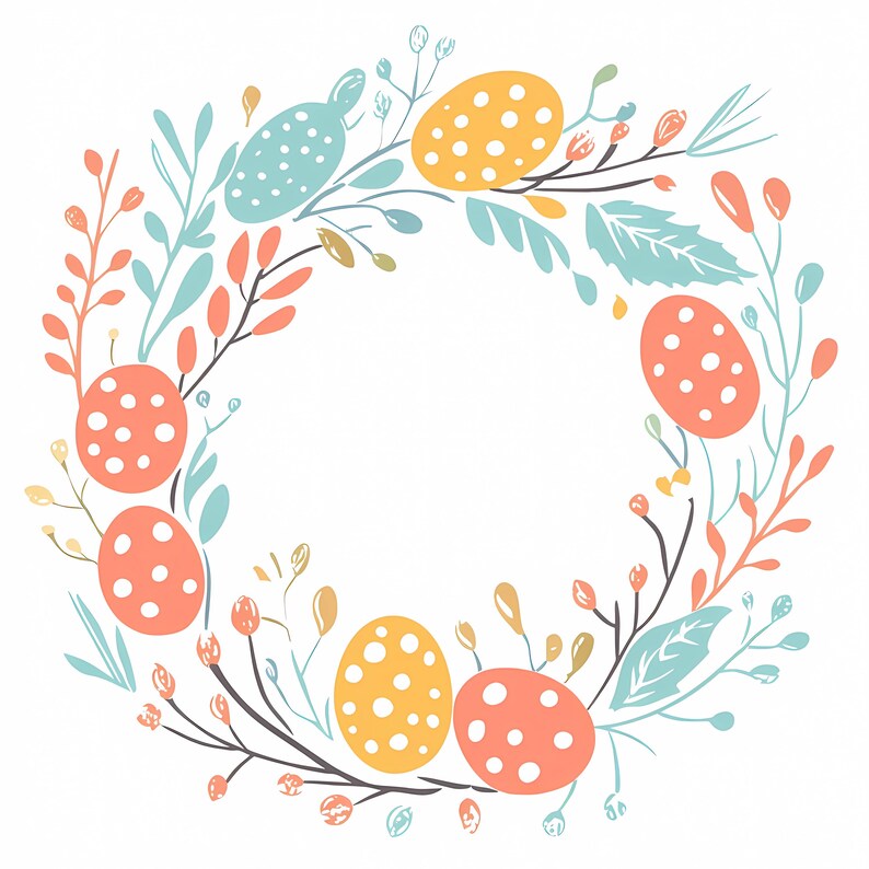 Floral Easter Egg Wreath PNG Clipart Set (digital Download) - Etsy