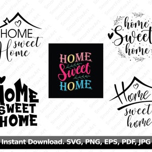 Home Sweet Home SVG Bundle, Willkommen in unserem Zuhause SVG, Home Sweet Home Aufkleber, neues Haus SVG, Bauernhaus svg Bundle, kein Ort wie zu Hause