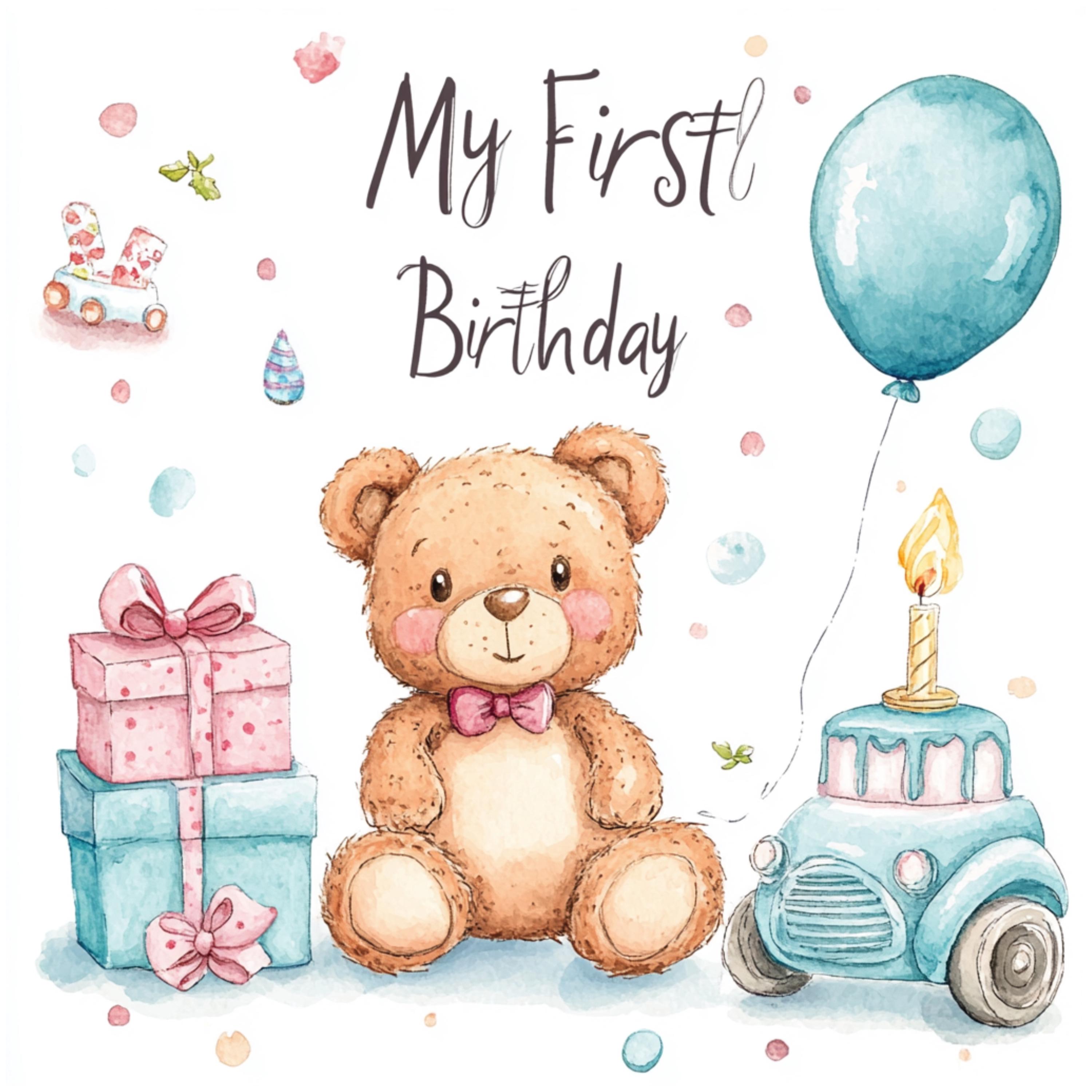 Palla Di Neve Rosa 'My 1st Birthday' Con Orso E Glitter | Bambino Regalo Per Prima Festa Di Compleanno Bambina