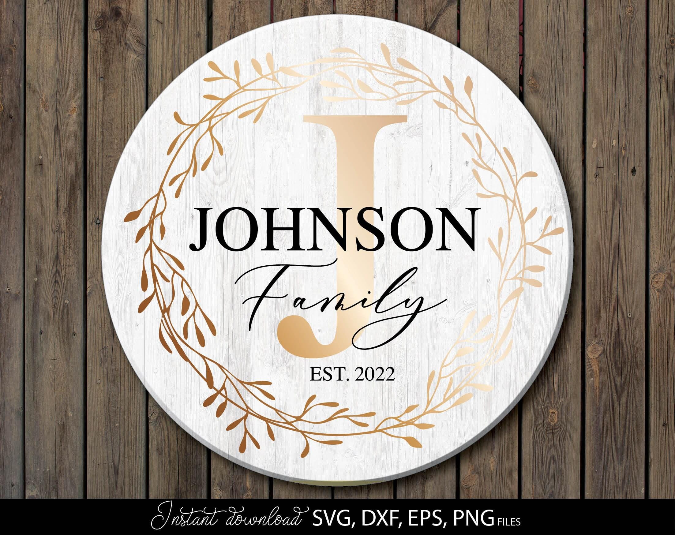 Family Name Sign SVG Bundle, Personalized Monogram Letter Design - Etsy