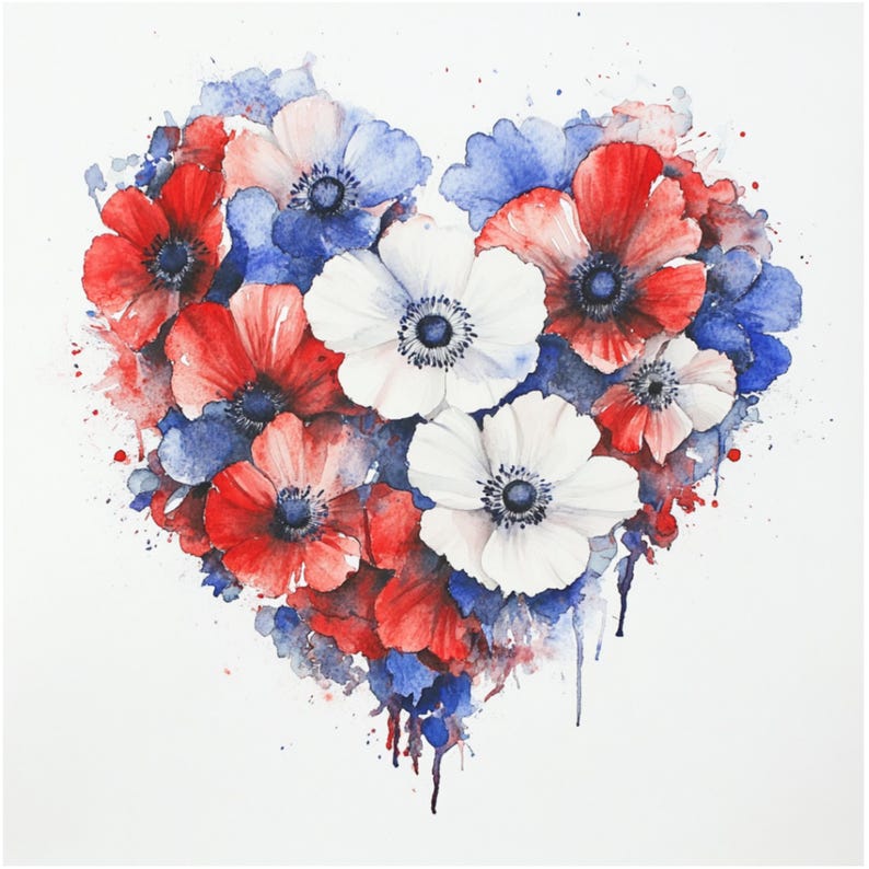 Floral Heart Wreath Clipart: Watercolor Wedding Card Pngs (digital ...