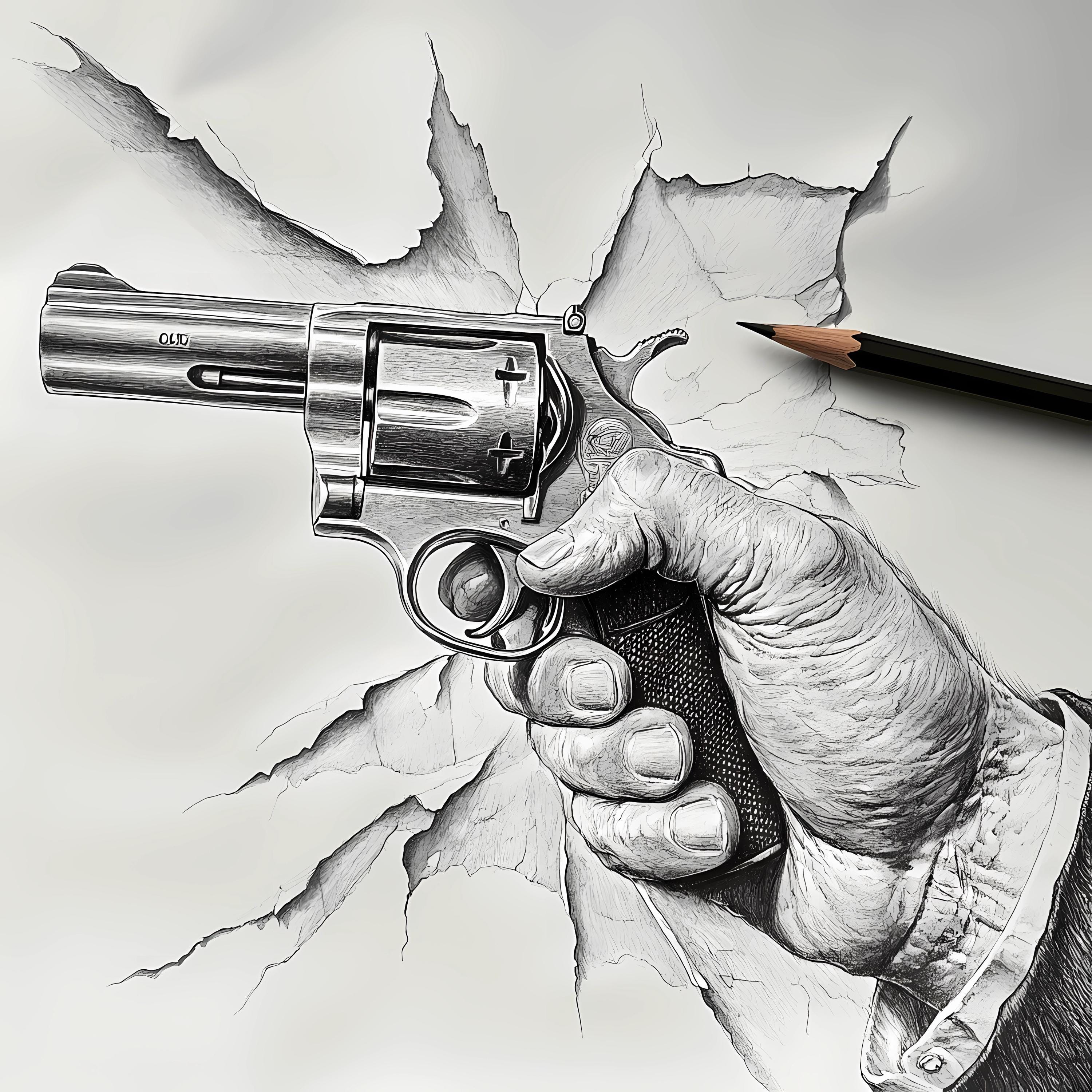 Colt Revolver Pencil Sketch – Dramatic Gun Art Prints - Etsy