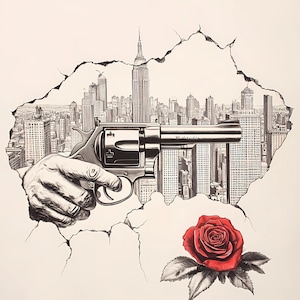 Realistic Pencil Sketch of a Revolver in Hand PNG Bundle Set of 8 – High Resolution PNG for Art and Print Projects