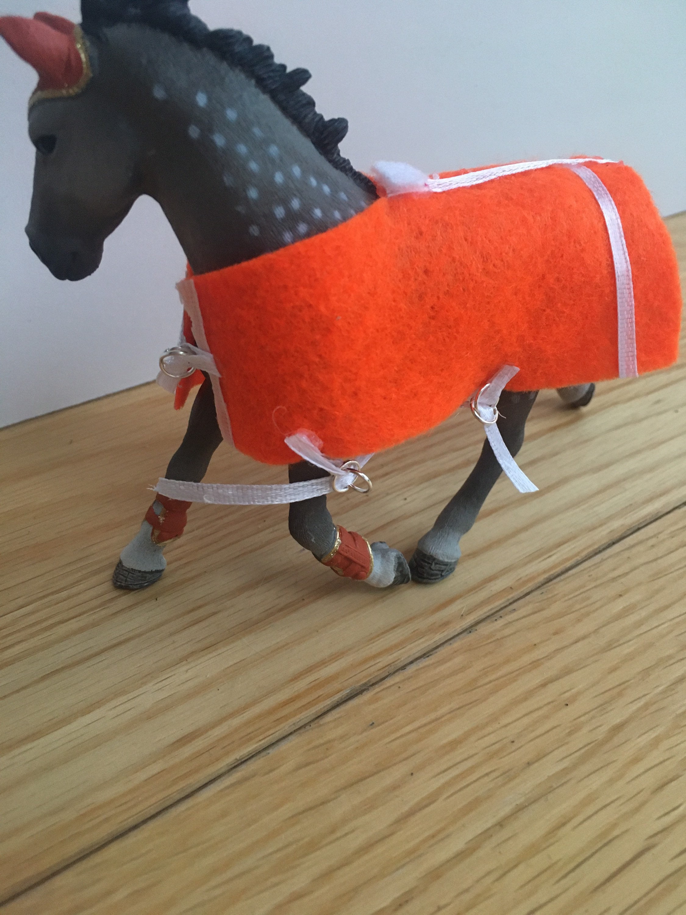 Orange Schleich rug With cross belly straps Etsy