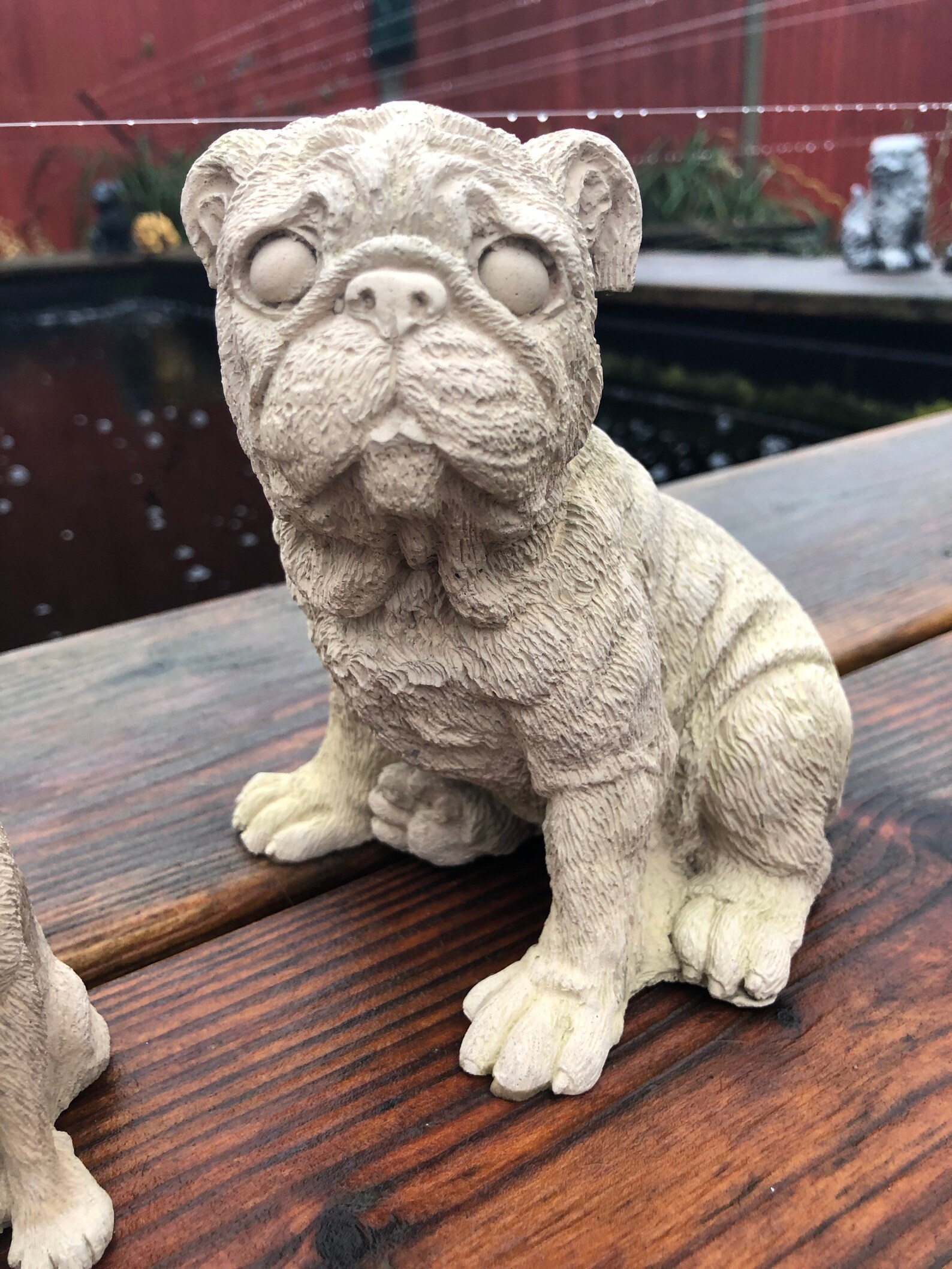 Set Of 3 Pugs Pug Dogs Concrete Garden Indoor Figure Statues Etsy