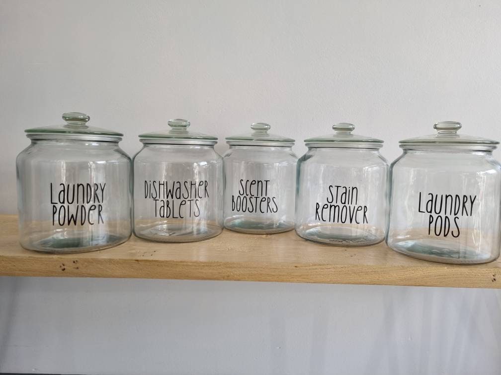 Custom Made Laundry Jars and Carafe Bottles Mrs Hinch & Etsy UK