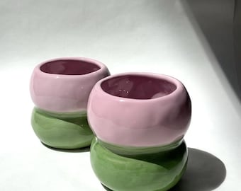 Handmade Ceramic Coffee Cup: Latte Matcha Mug