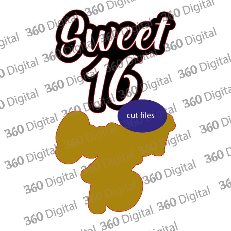 Free Free 176 Sweet 16 Cake Topper Svg SVG PNG EPS DXF File