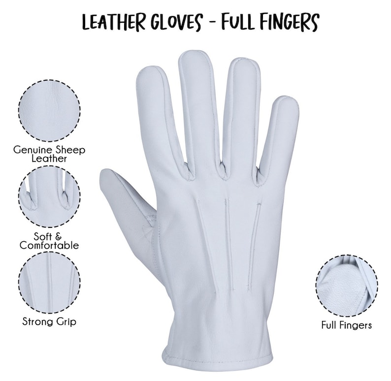 White Leather Gloves Dress Gloves SheepSkin Leather Gloves Driver Gloves image 5