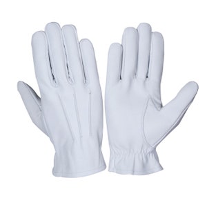 White Leather Gloves Dress Gloves SheepSkin Leather Gloves Driver Gloves image 1