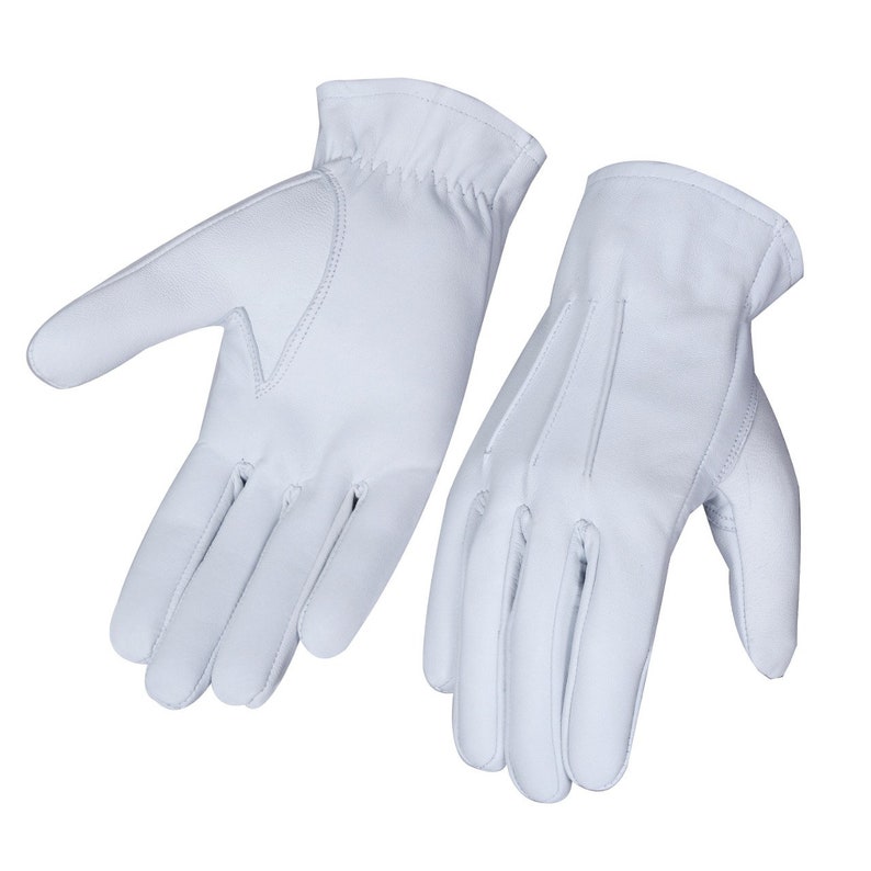 White Leather Gloves Dress Gloves SheepSkin Leather Gloves Driver Gloves image 2