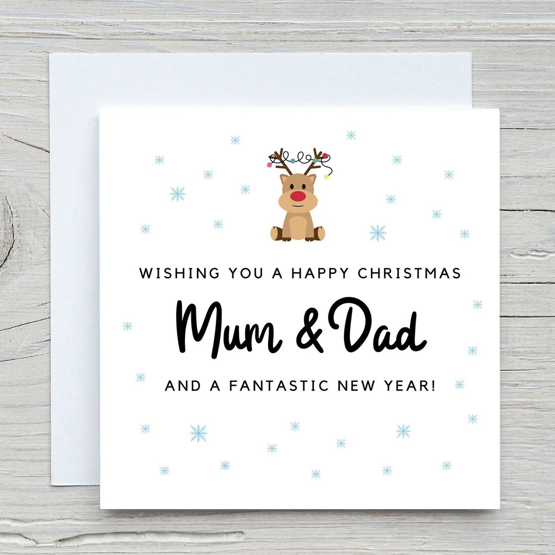 Christmas Card for Mum and Dad Parents Christmas Card Etsy UK