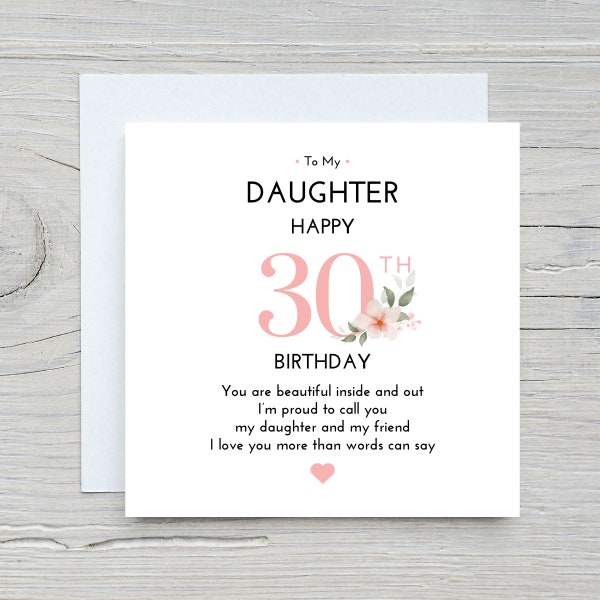 30th Birthday Card Daughter, Daughter Birthday Card, Beautiful Daughter Gift, 30th Birthday Card Daughter, Gift For Her, Birthday Gift Her